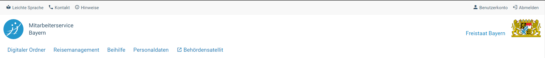  Bildausschnitt der Startseite von Mitarbeiterservice Bayern /