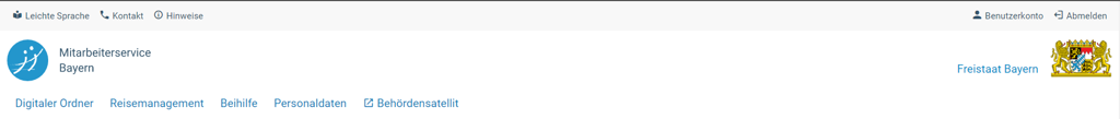  Bildausschnitt der Startseite von Mitarbeiterservice Bayern